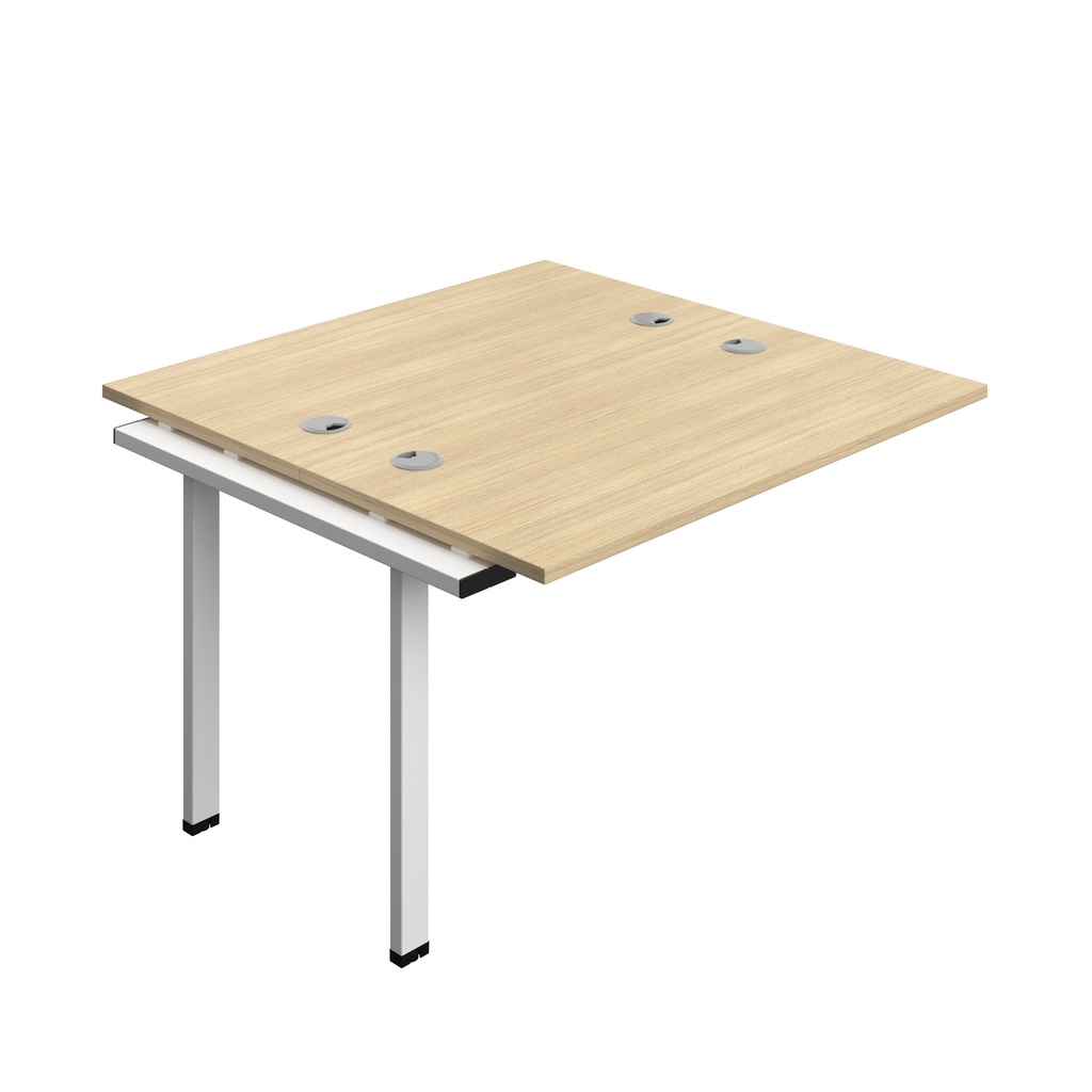 Synergy Bench Extension With Cable Ports: 2 Person (Fsc) | 1200 X 700 | Nova Oak/White