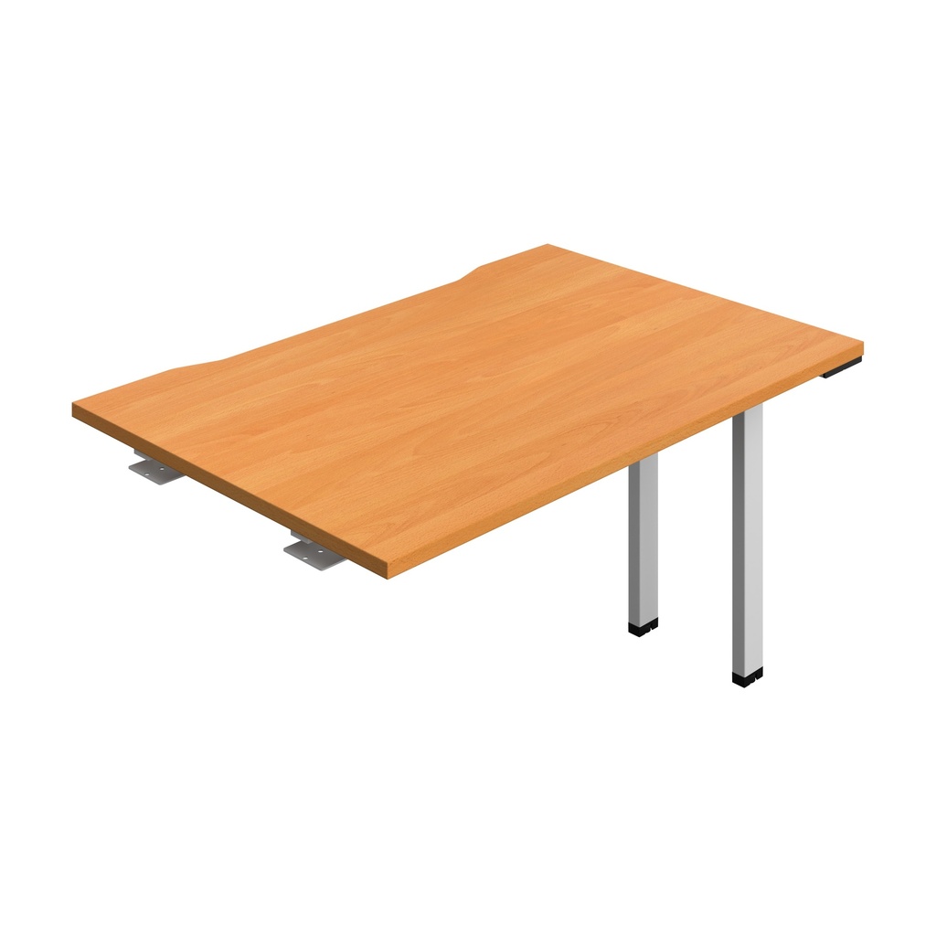 Synergy Bench Extension With Cut Out: 1 Person (Fsc) | 1200 X 800 | Beech/Silver