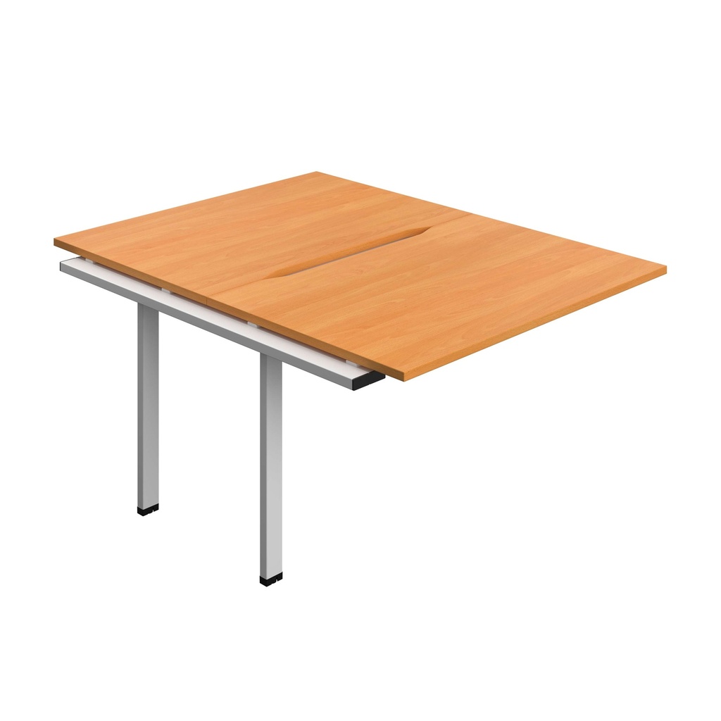 Synergy Bench Extension With Cut Out: 2 Person (Fsc) | 1200 X 800 | Beech/Silver