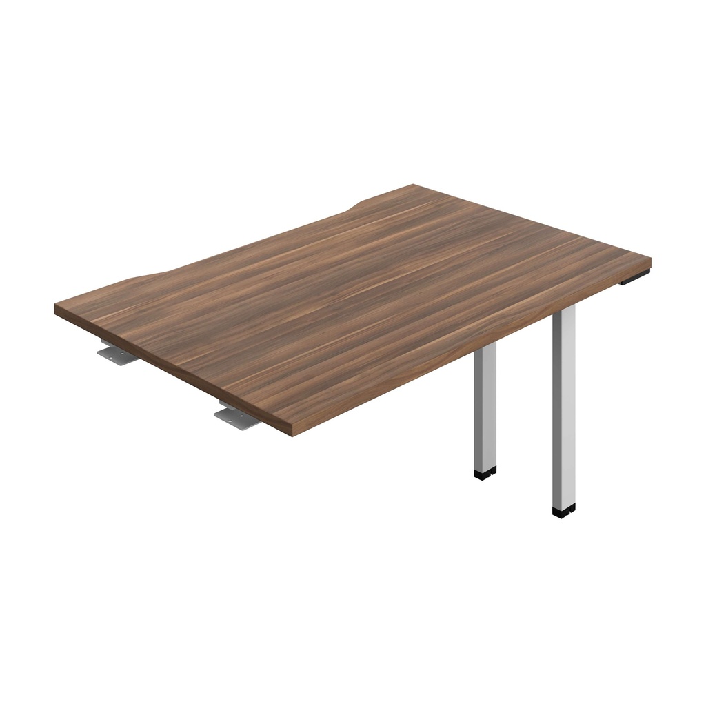 Synergy Bench Extension With Cut Out: 1 Person (Fsc) | 1200 X 800 | Dark Walnut/Silver