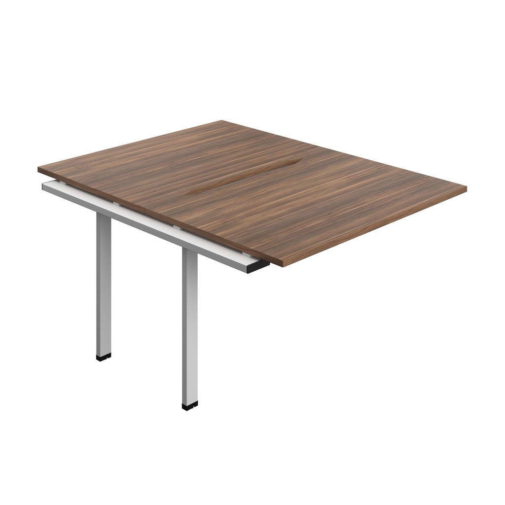 Synergy Bench Extension With Cut Out: 2 Person (Fsc) | 1200 X 800 | Dark Walnut/Silver