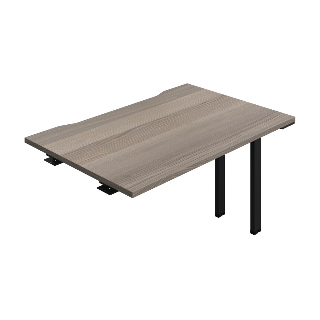 Synergy Bench Extension With Cut Out: 1 Person (Fsc) | 1200 X 800 | Grey Oak/Black