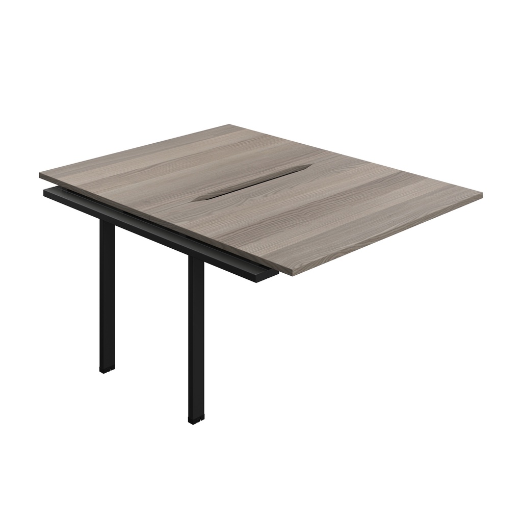 Synergy Bench Extension With Cut Out: 2 Person (Fsc) | 1200 X 800 | Grey Oak/Black