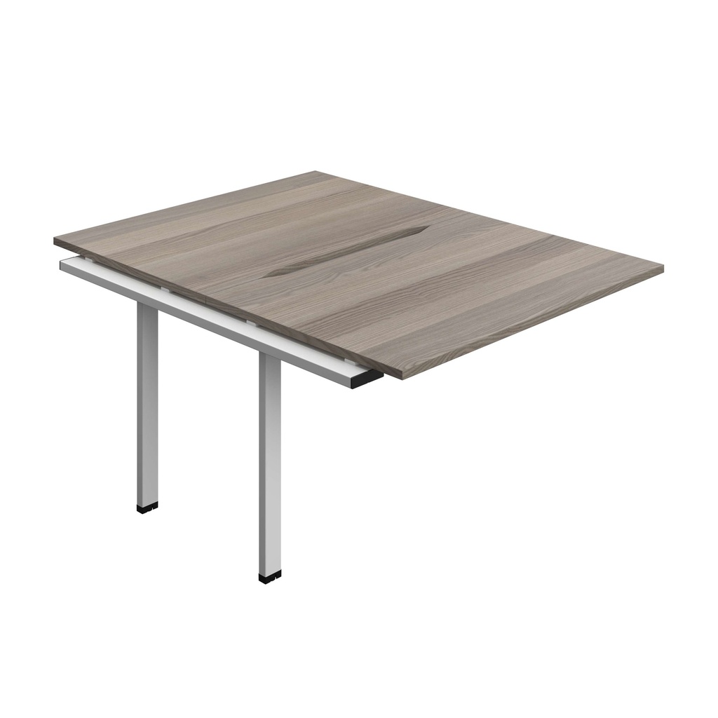 Synergy Bench Extension With Cut Out: 2 Person (Fsc) | 1200 X 800 | Grey Oak/Silver