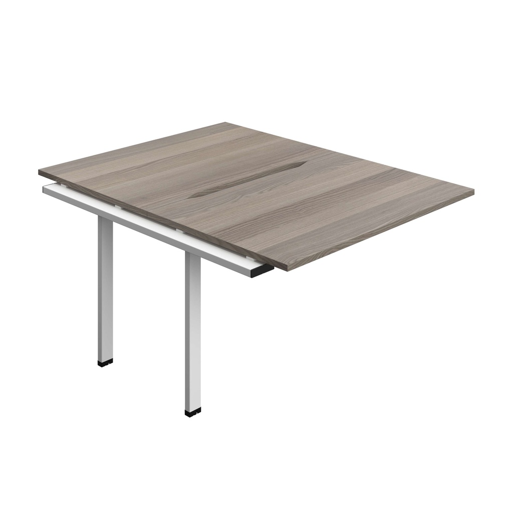 Synergy Bench Extension With Cut Out: 2 Person (Fsc) | 1200 X 800 | Grey Oak/White