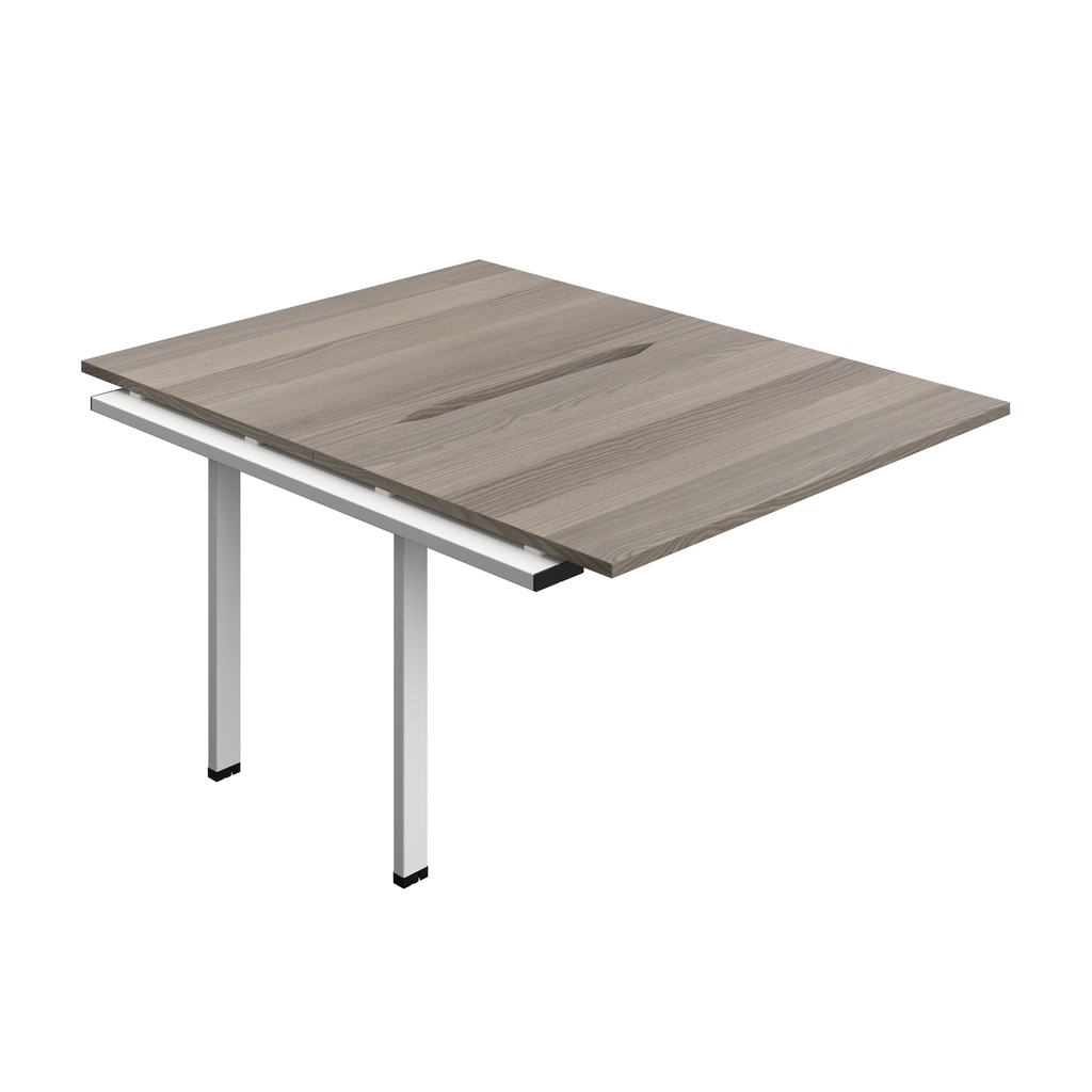 Synergy Bench Extension With Cut Out: 2 Person (Fsc) | 1200 X 800 | Grey Oak/White