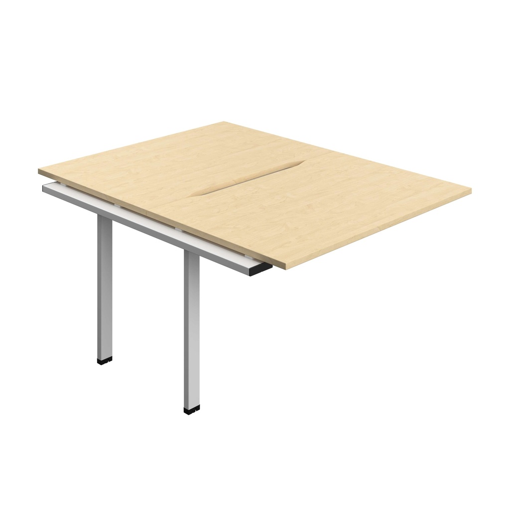 Synergy Bench Extension With Cut Out: 2 Person (Fsc) | 1200 X 800 | Maple/Silver