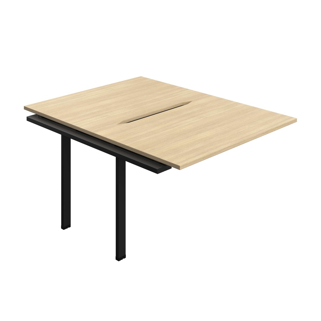Synergy Bench Extension With Cut Out: 2 Person (Fsc) | 1200 X 800 | Nova Oak/Black