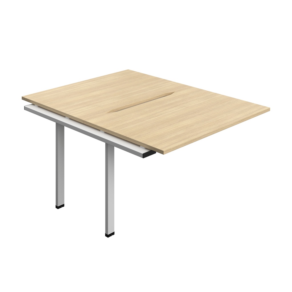 Synergy Bench Extension With Cut Out: 2 Person (Fsc) | 1200 X 800 | Nova Oak/Silver