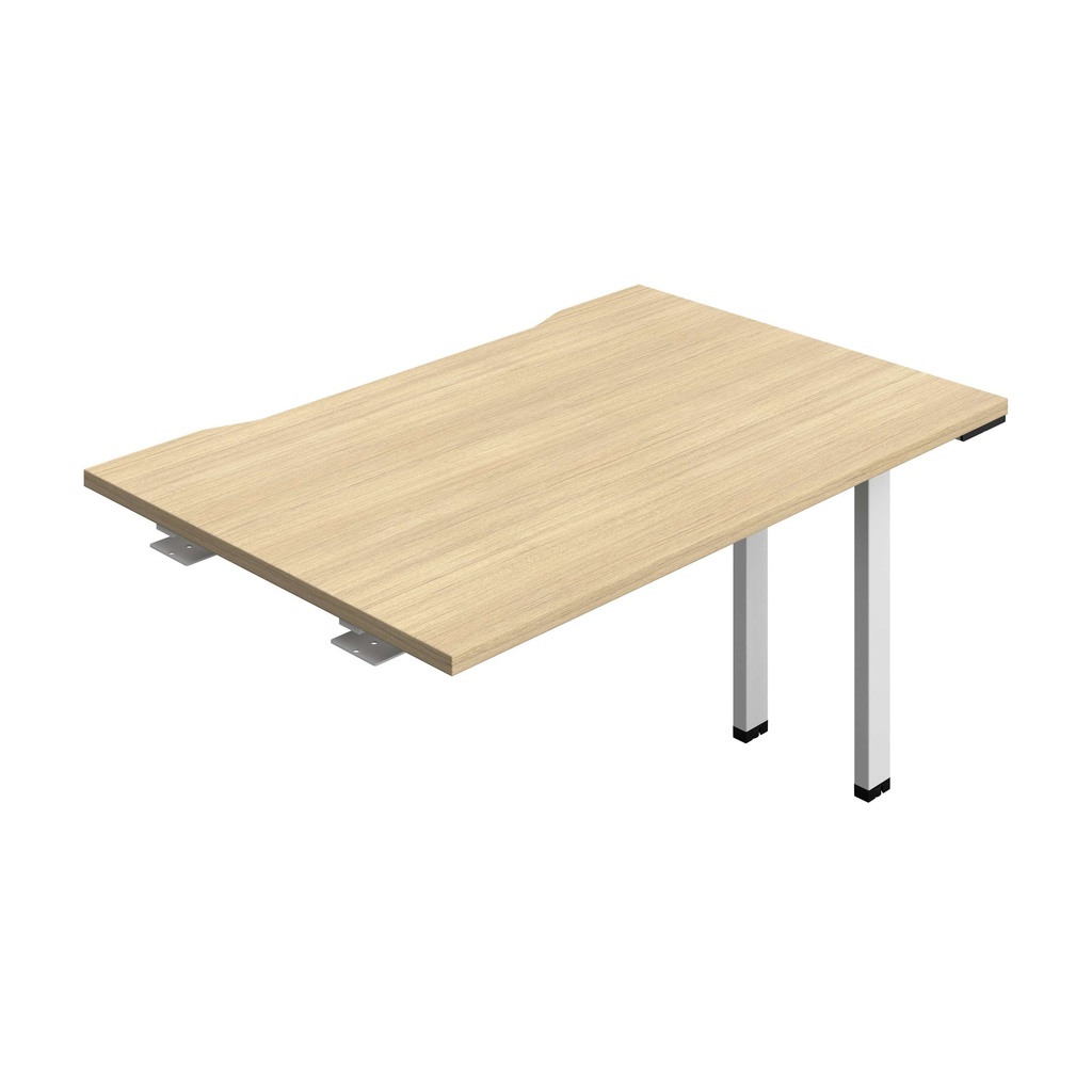 Synergy Bench Extension With Cut Out: 1 Person (Fsc) | 1200 X 800 | Nova Oak/White