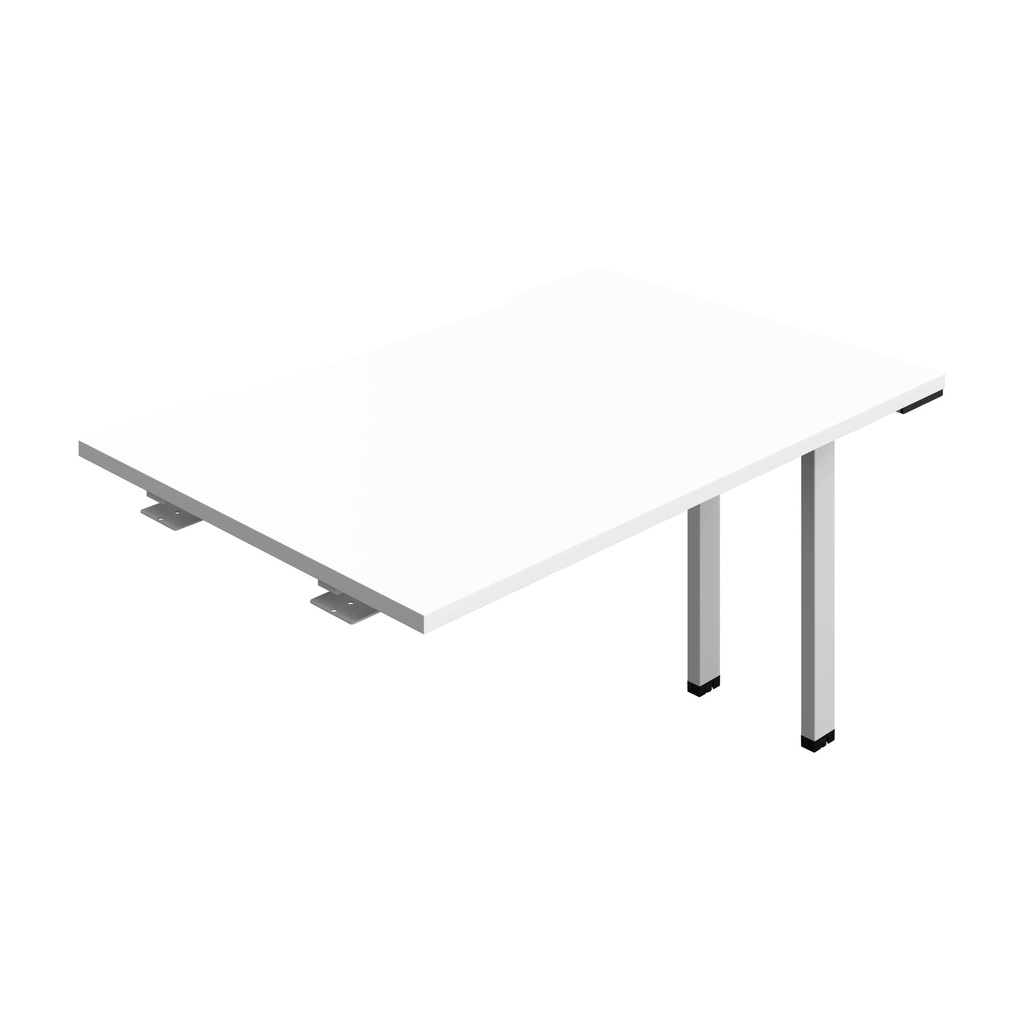 Synergy Bench Extension With Cut Out: 1 Person (Fsc) | 1200 X 800 | White/Silver