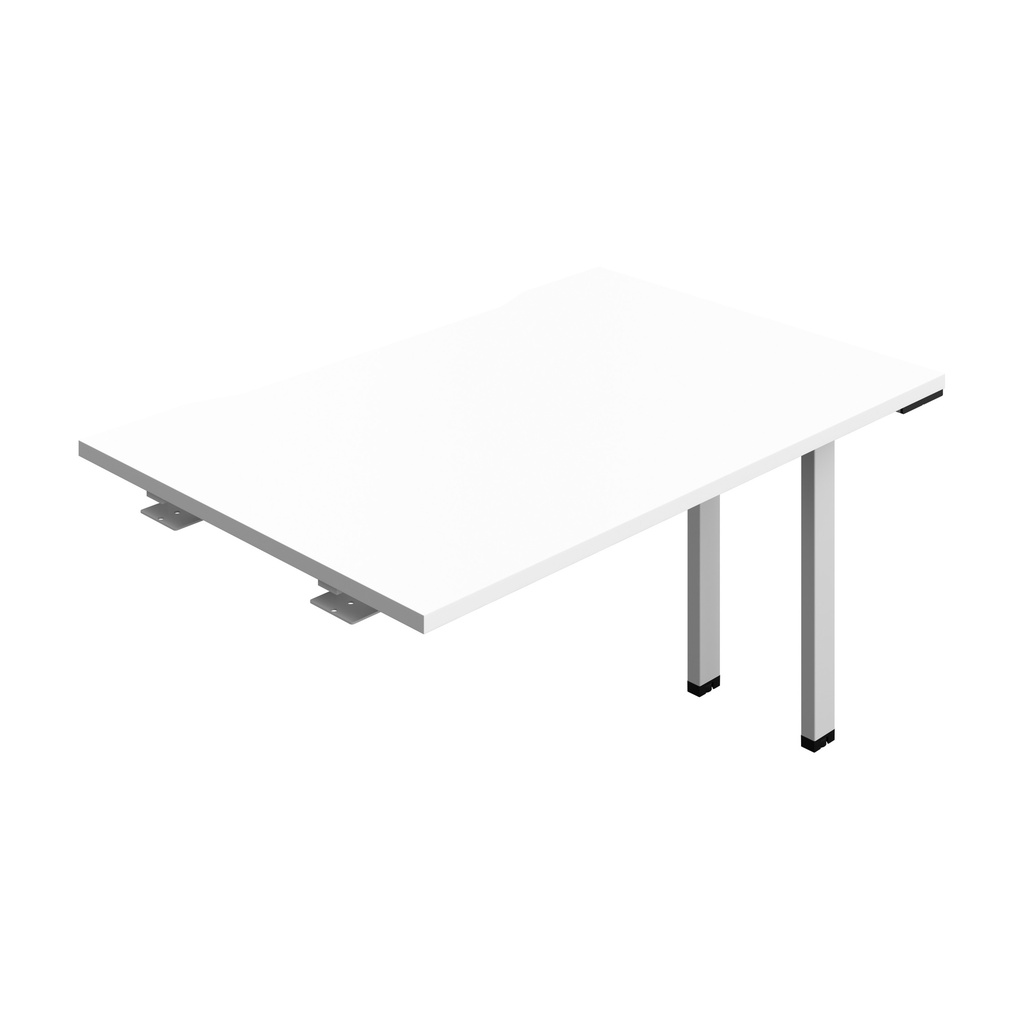 Synergy Bench Extension With Cut Out: 1 Person (Fsc) | 1200 X 800 | White/Silver