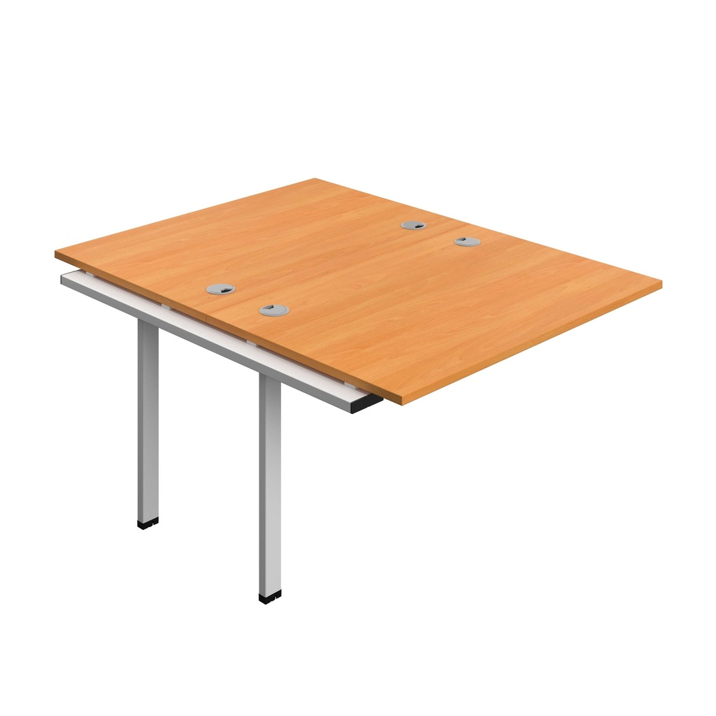 Synergy Bench Extension With Cable Ports: 2 Person (Fsc) | 1200 X 800 | Beech/Silver