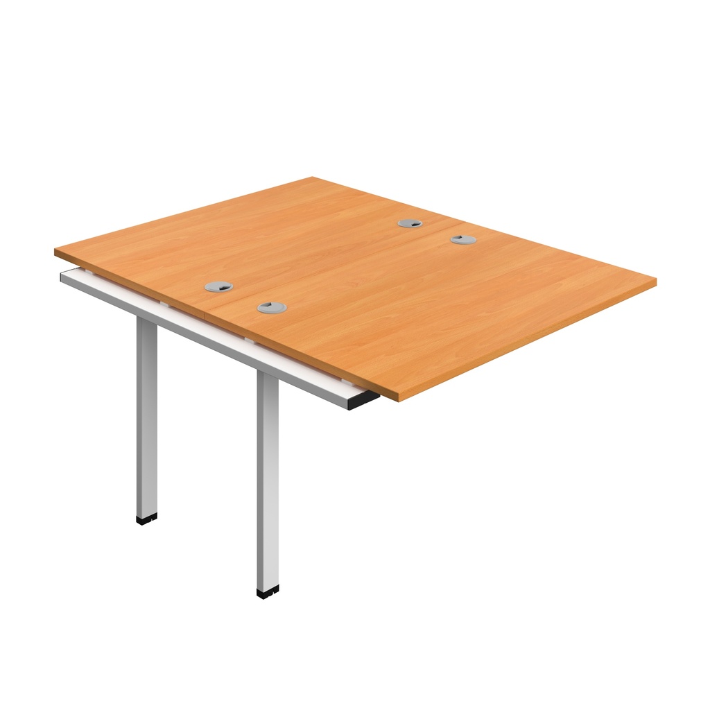 Synergy Bench Extension With Cable Ports: 2 Person (Fsc) | 1200 X 800 | Beech/White