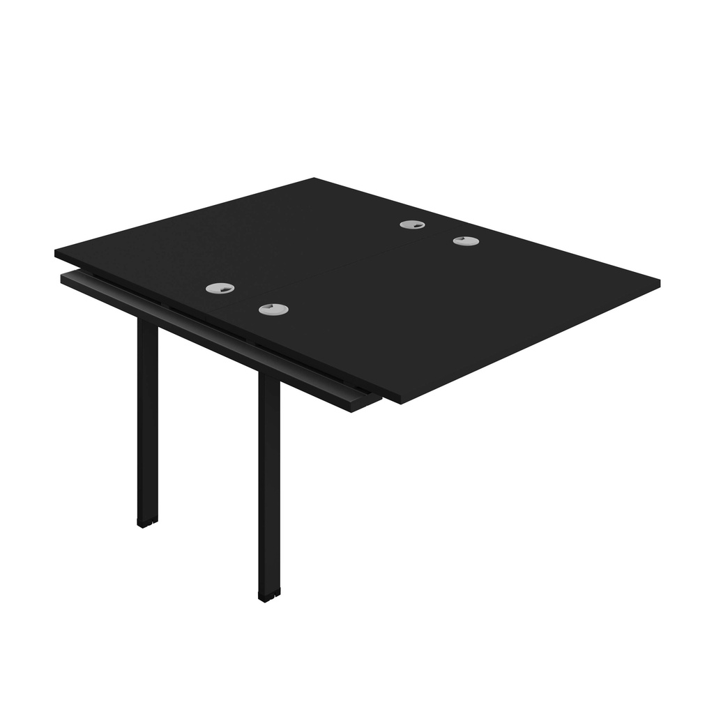 Synergy Bench Extension With Cable Ports: 2 Person (Fsc) | 1200 X 800 | Black/Black