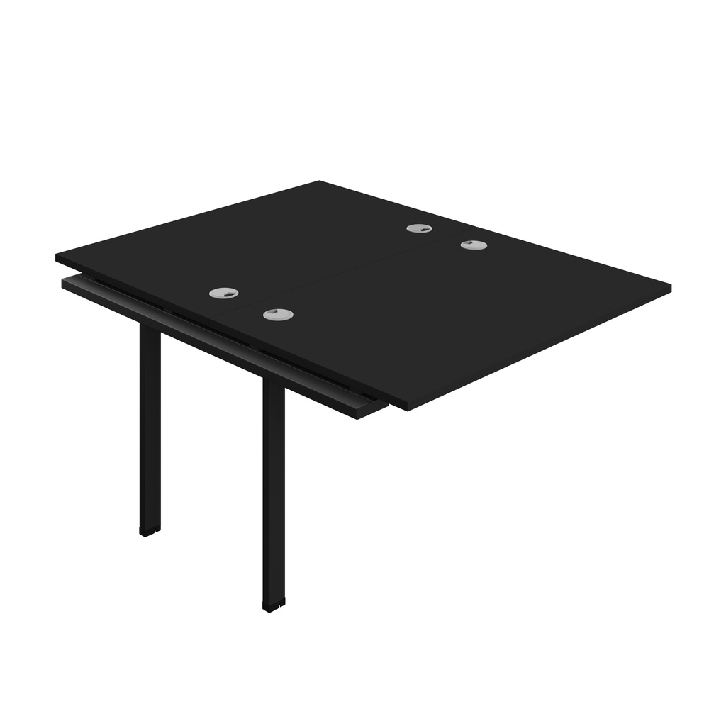 Synergy Bench Extension With Cable Ports: 2 Person (Fsc) | 1200 X 800 | Black/Black