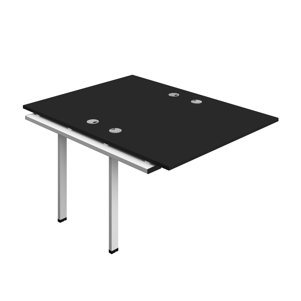 Synergy Bench Extension With Cable Ports: 2 Person (Fsc) | 1200 X 800 | Black/White