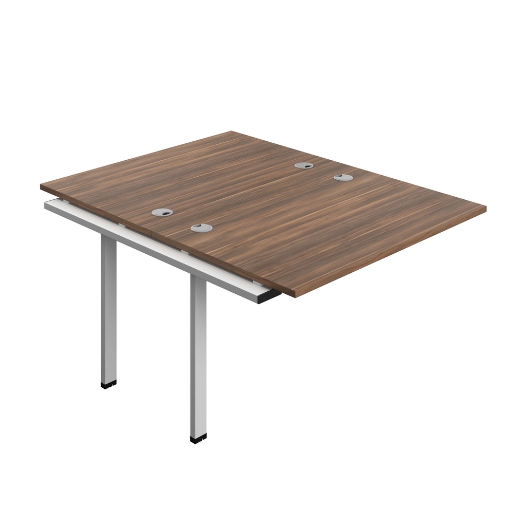 Synergy Bench Extension With Cable Ports: 2 Person (Fsc) | 1200 X 800 | Dark Walnut/Silver