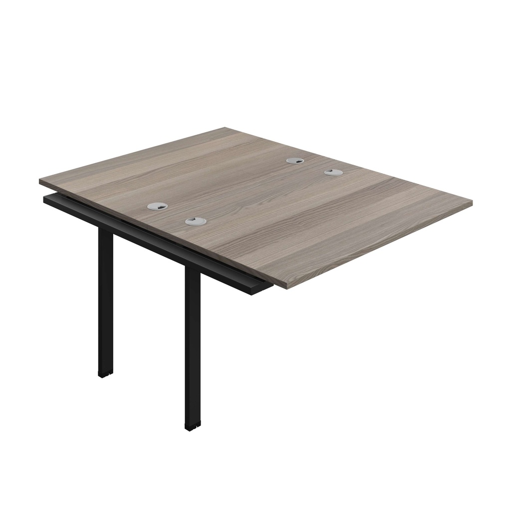Synergy Bench Extension With Cable Ports: 2 Person (Fsc) | 1200 X 800 | Grey Oak/Black