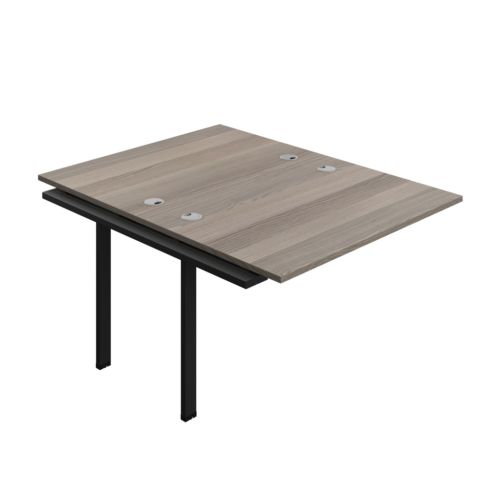Synergy Bench Extension With Cable Ports: 2 Person (Fsc) | 1200 X 800 | Grey Oak/Black