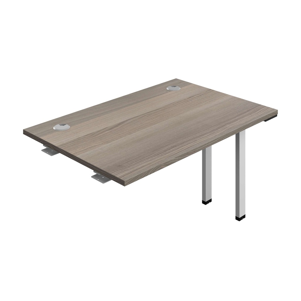 Synergy Bench Extension With Cable Ports: 1 Person (Fsc) | 1200 X 800 | Grey Oak/Silver