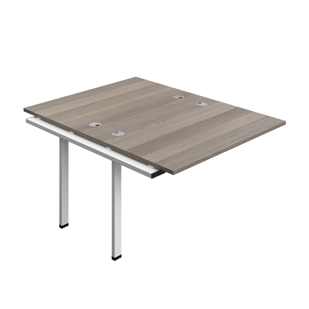 Synergy Bench Extension With Cable Ports: 2 Person (Fsc) | 1200 X 800 | Grey Oak/White