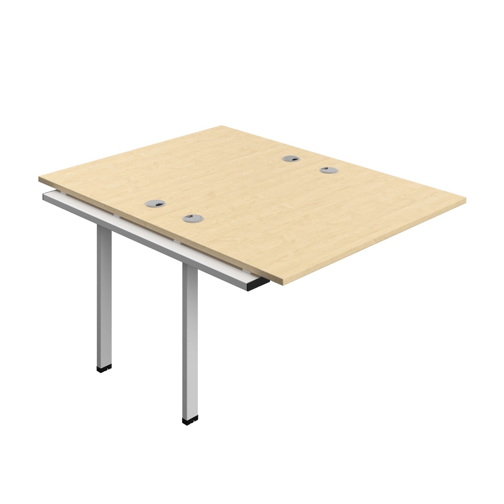 Synergy Bench Extension With Cable Ports: 2 Person (Fsc) | 1200 X 800 | Maple/Silver