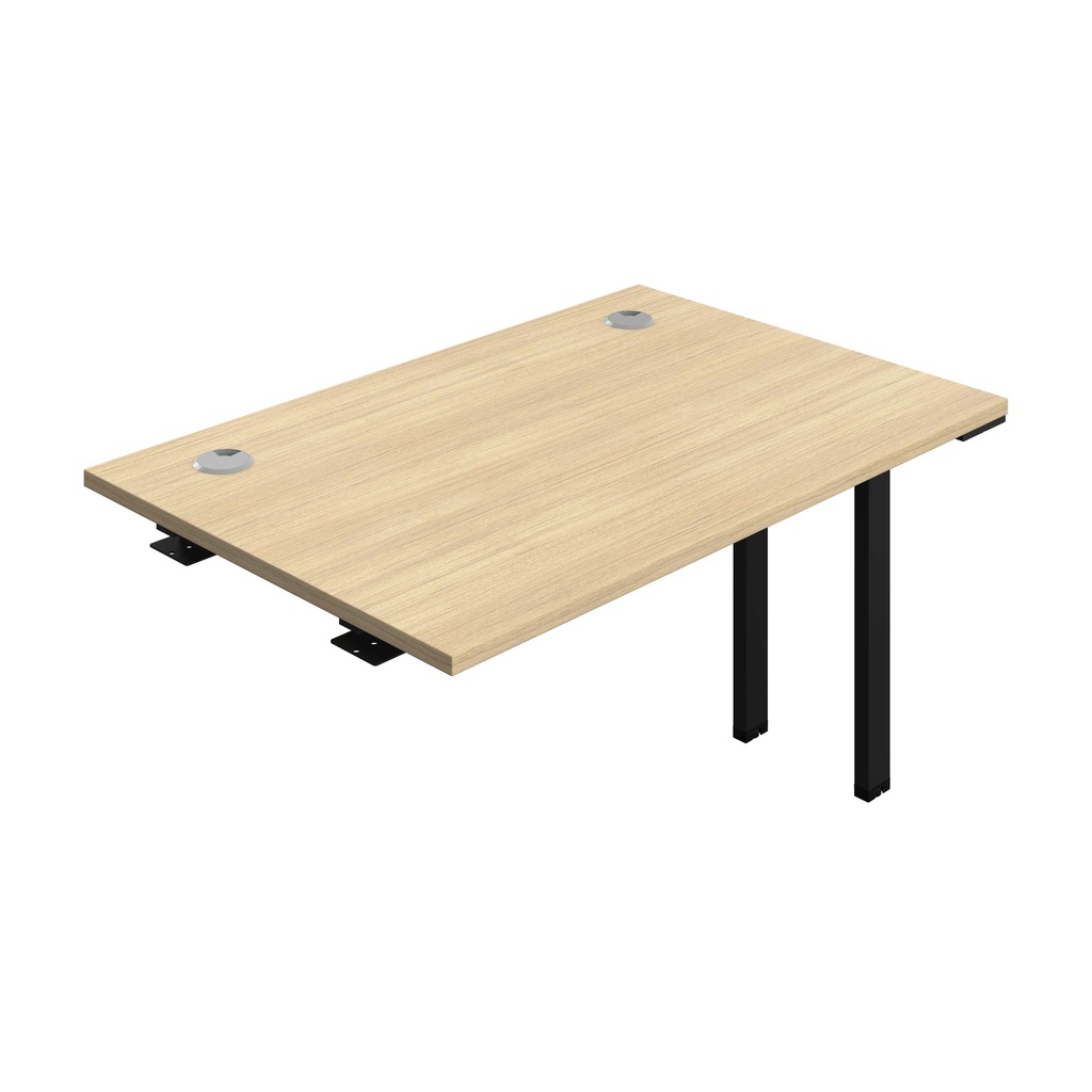 Synergy Bench Extension With Cable Ports: 1 Person (Fsc) | 1200 X 800 | Nova Oak/Black
