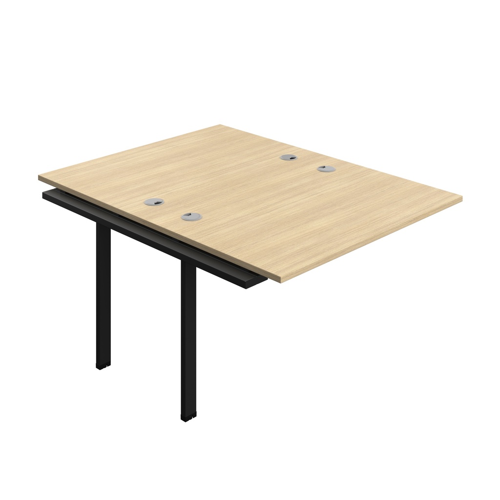 Synergy Bench Extension With Cable Ports: 2 Person (Fsc) | 1200 X 800 | Nova Oak/Black