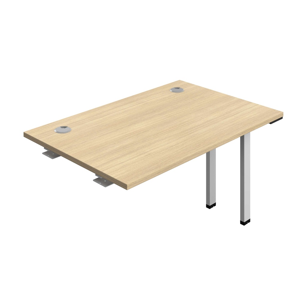 Synergy Bench Extension With Cable Ports: 1 Person (Fsc) | 1200 X 800 | Nova Oak/Silver