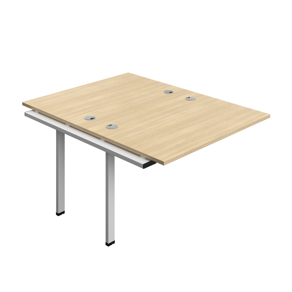 Synergy Bench Extension With Cable Ports: 2 Person (Fsc) | 1200 X 800 | Nova Oak/Silver