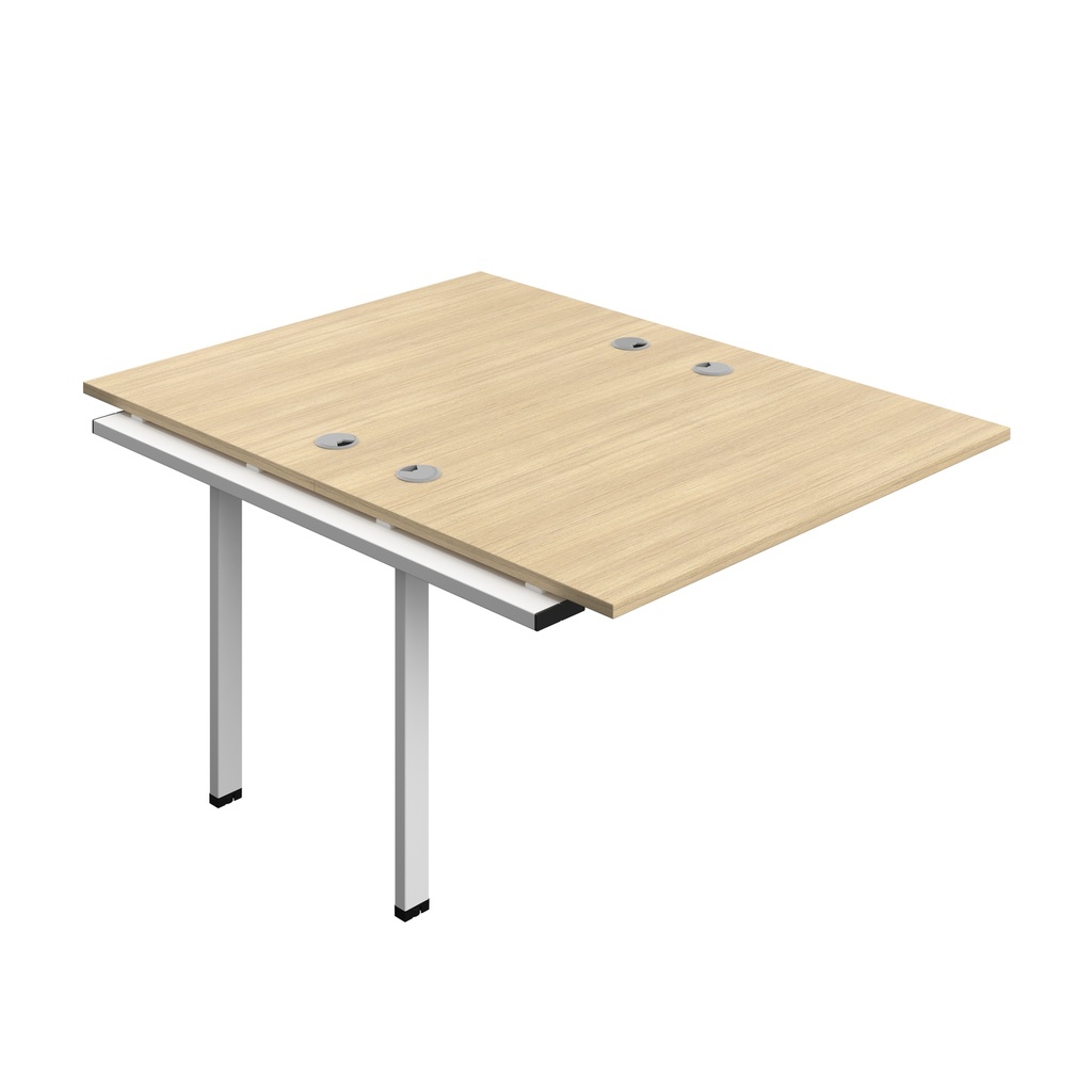 Synergy Bench Extension With Cable Ports: 2 Person (Fsc) | 1200 X 800 | Nova Oak/White