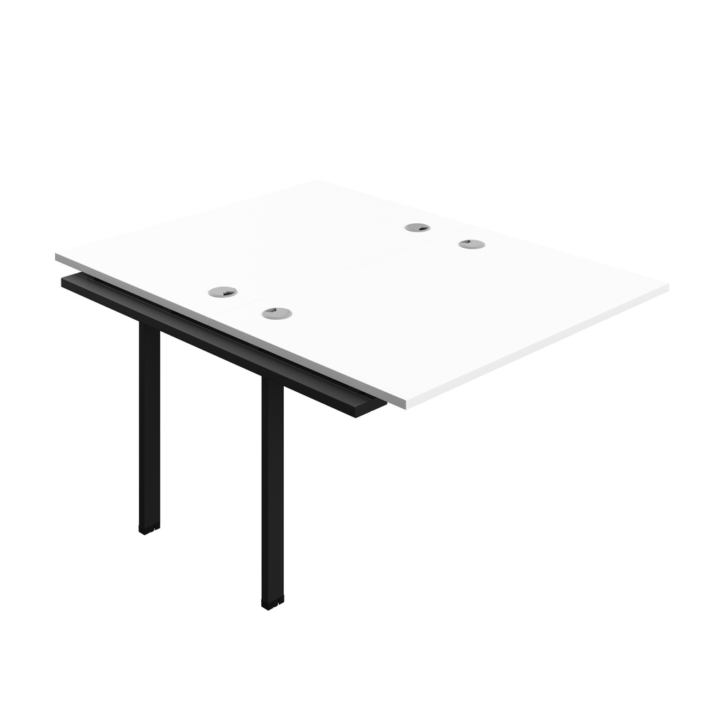 Synergy Bench Extension With Cable Ports: 2 Person (Fsc) | 1200 X 800 | White/Black