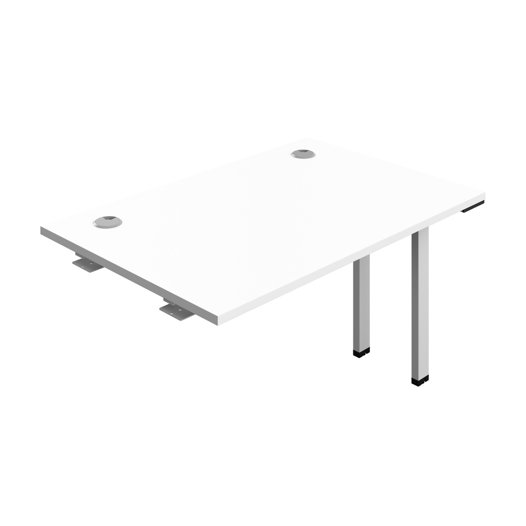 Synergy Bench Extension With Cable Ports: 1 Person (Fsc) | 1200 X 800 | White/Silver