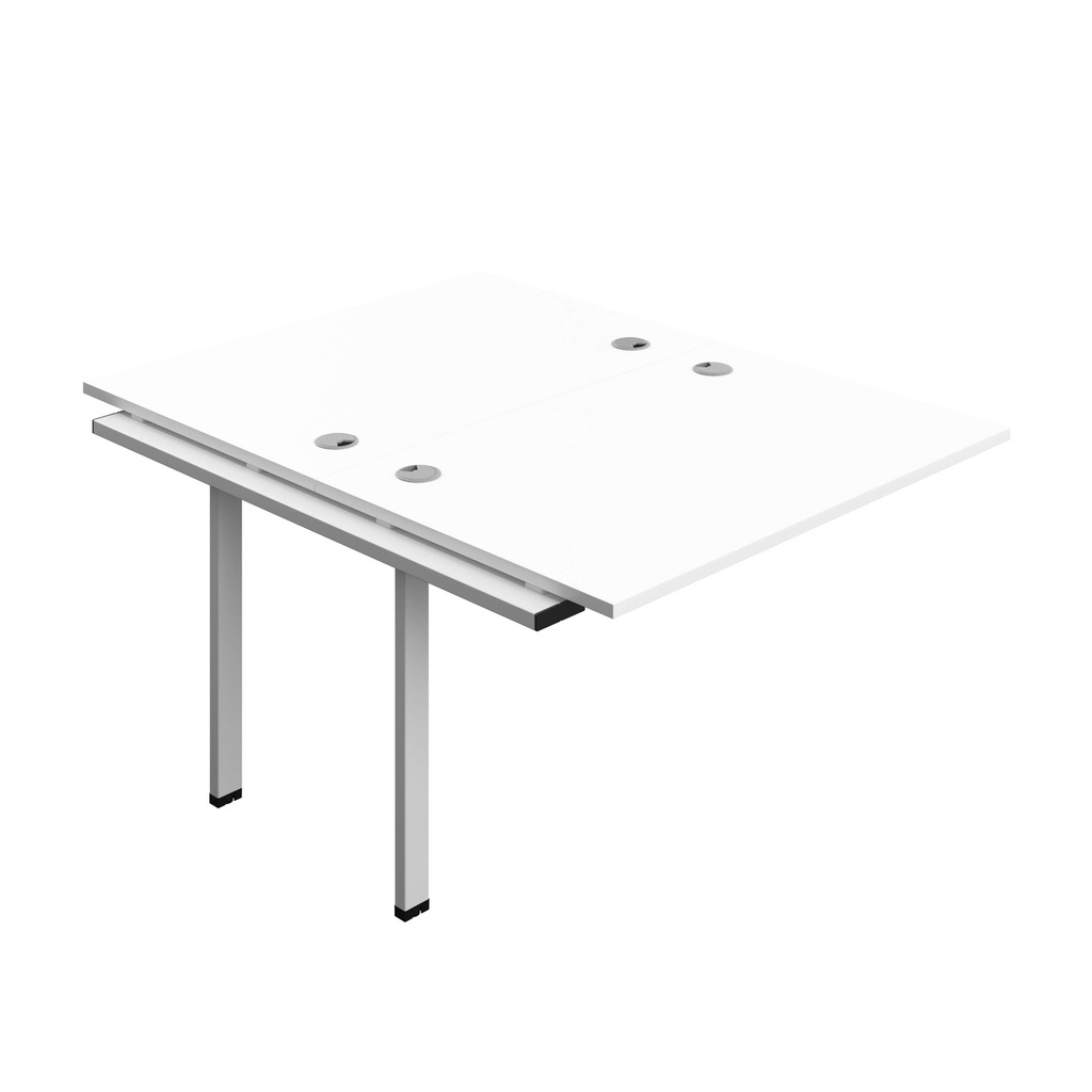 Synergy Bench Extension With Cable Ports: 2 Person (Fsc) | 1200 X 800 | White/Silver