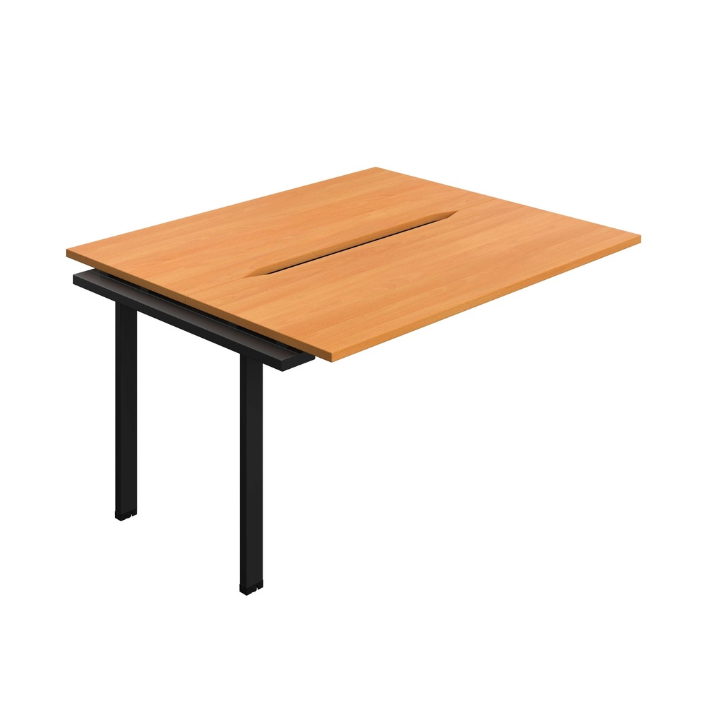 Synergy Bench Extension With Cut Out: 2 Person (Fsc) | 1400 X 600 | Beech/Black