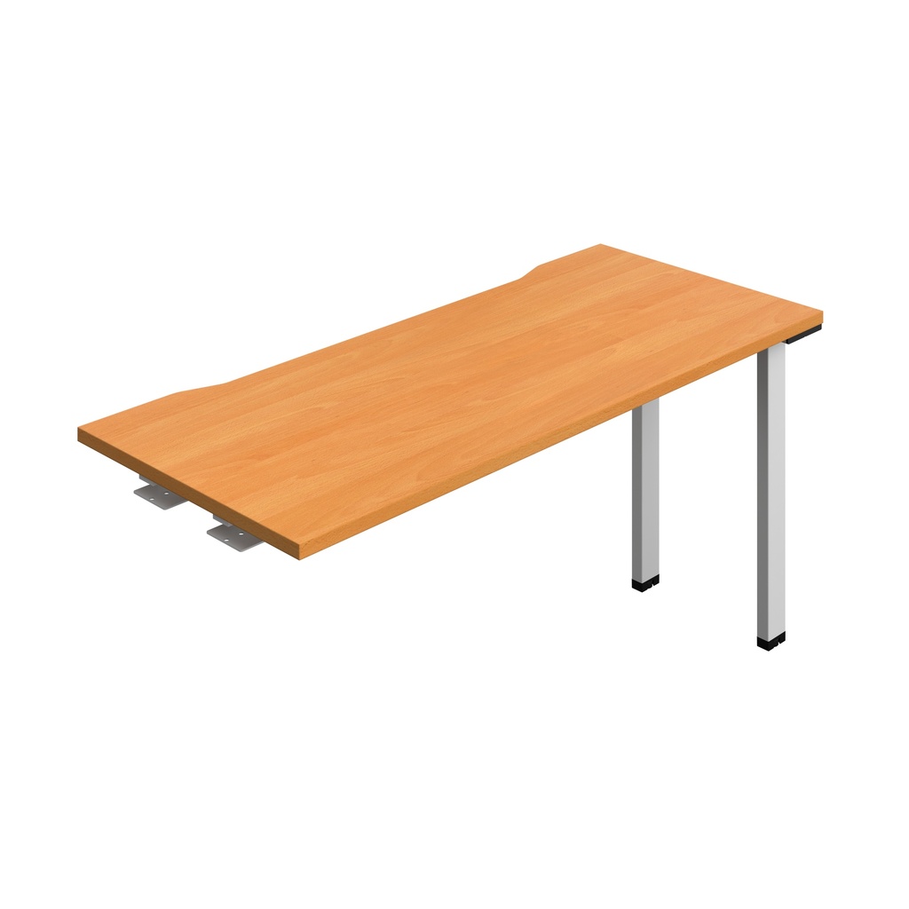 Synergy Bench Extension With Cut Out: 1 Person (Fsc) | 1400 X 600 | Beech/Silver