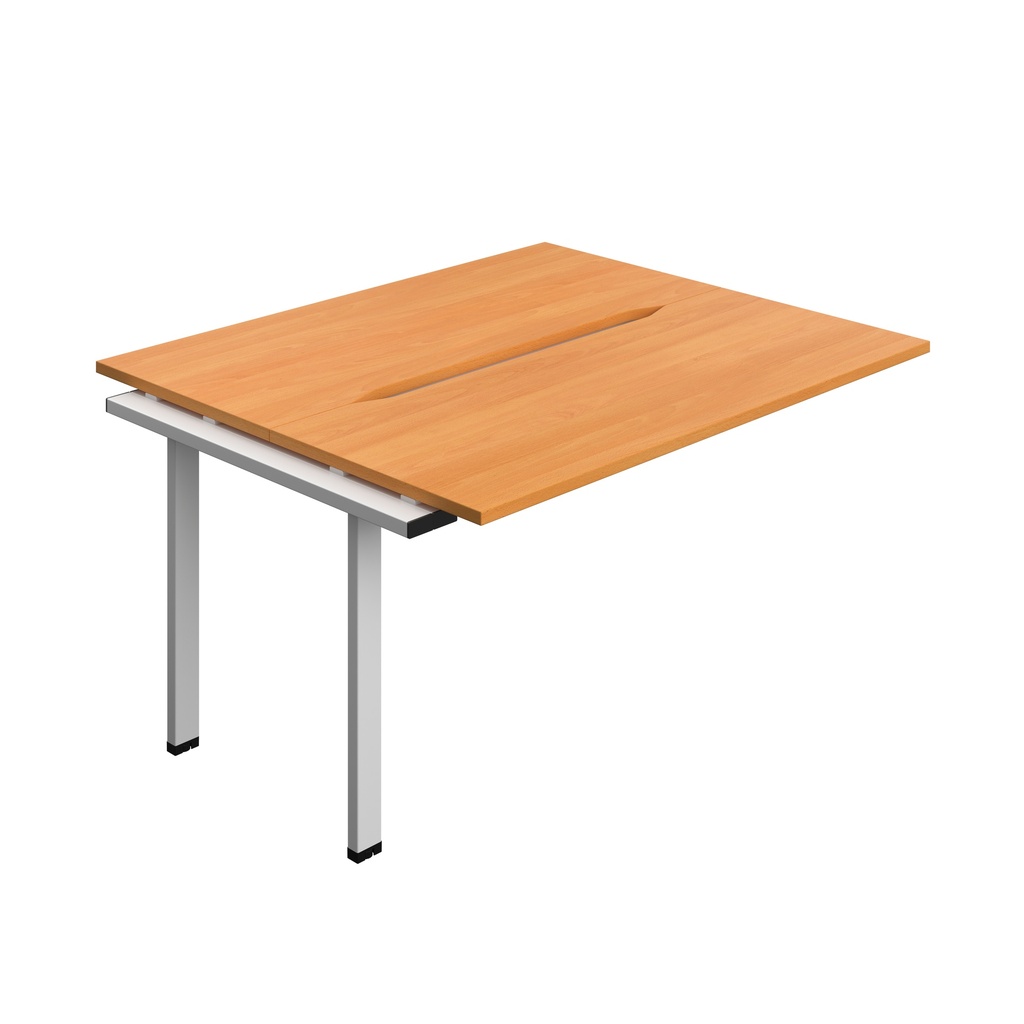Synergy Bench Extension With Cut Out: 2 Person (Fsc) | 1400 X 600 | Beech/Silver