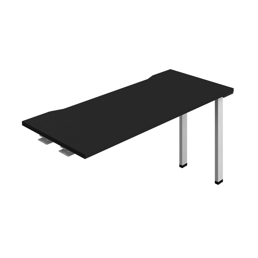 Synergy Bench Extension With Cut Out: 1 Person (Fsc) | 1400 X 600 | Black/Silver