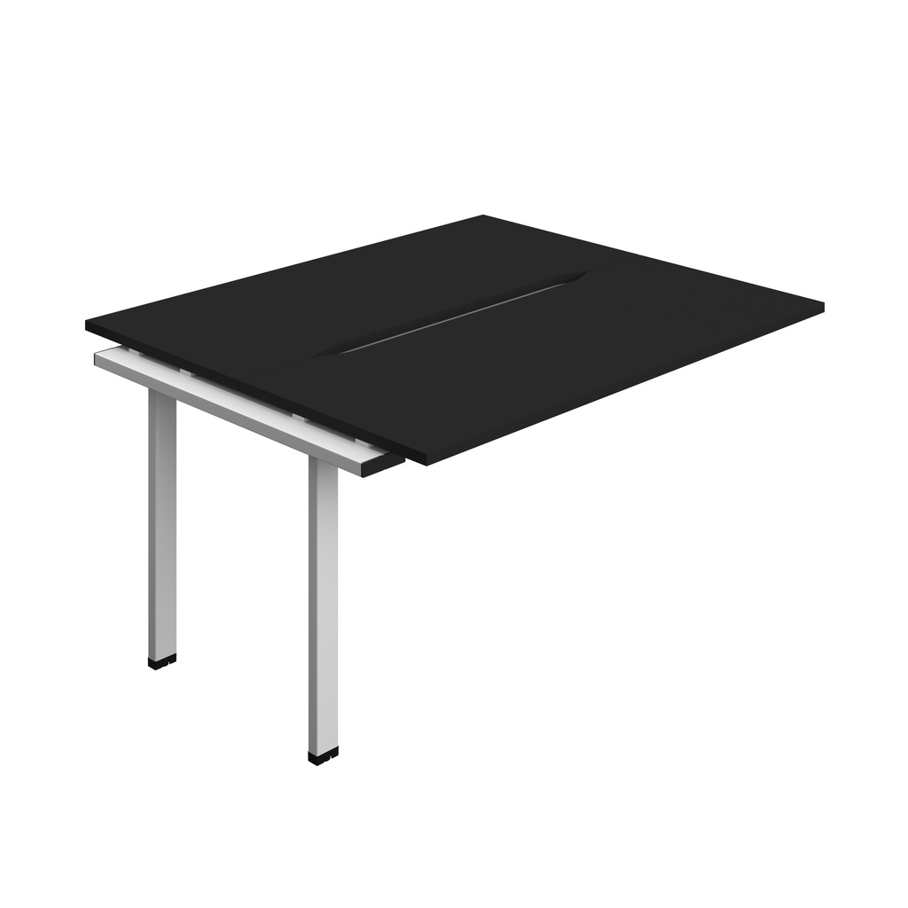 Synergy Bench Extension With Cut Out: 2 Person (Fsc) | 1400 X 600 | Black/Silver