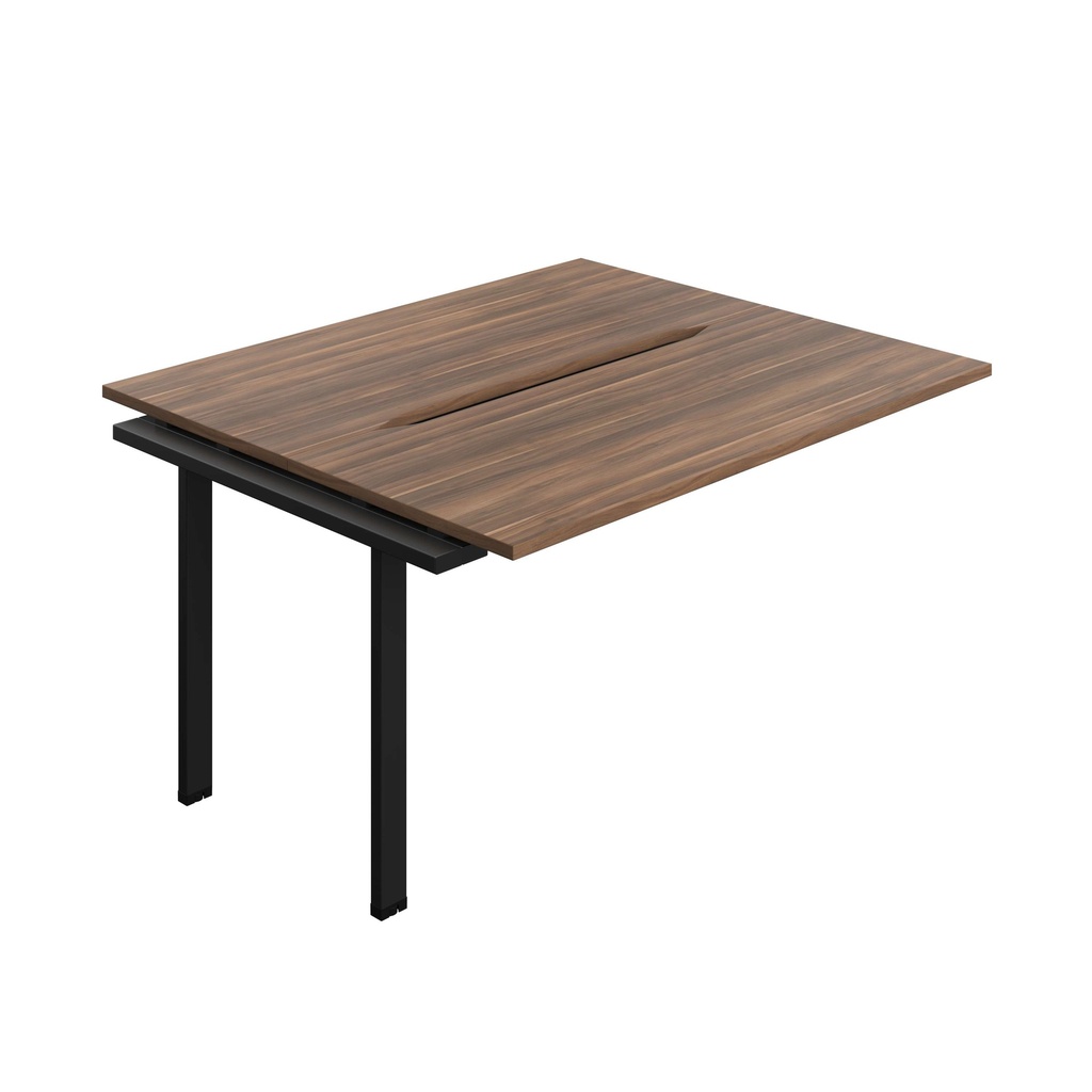 Synergy Bench Extension With Cut Out: 2 Person (Fsc) | 1400 X 600 | Dark Walnut/Black