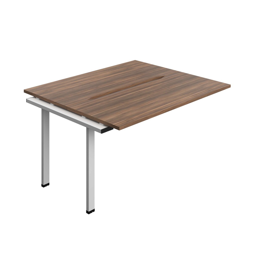 Synergy Bench Extension With Cut Out: 2 Person (Fsc) | 1400 X 600 | Dark Walnut/Silver