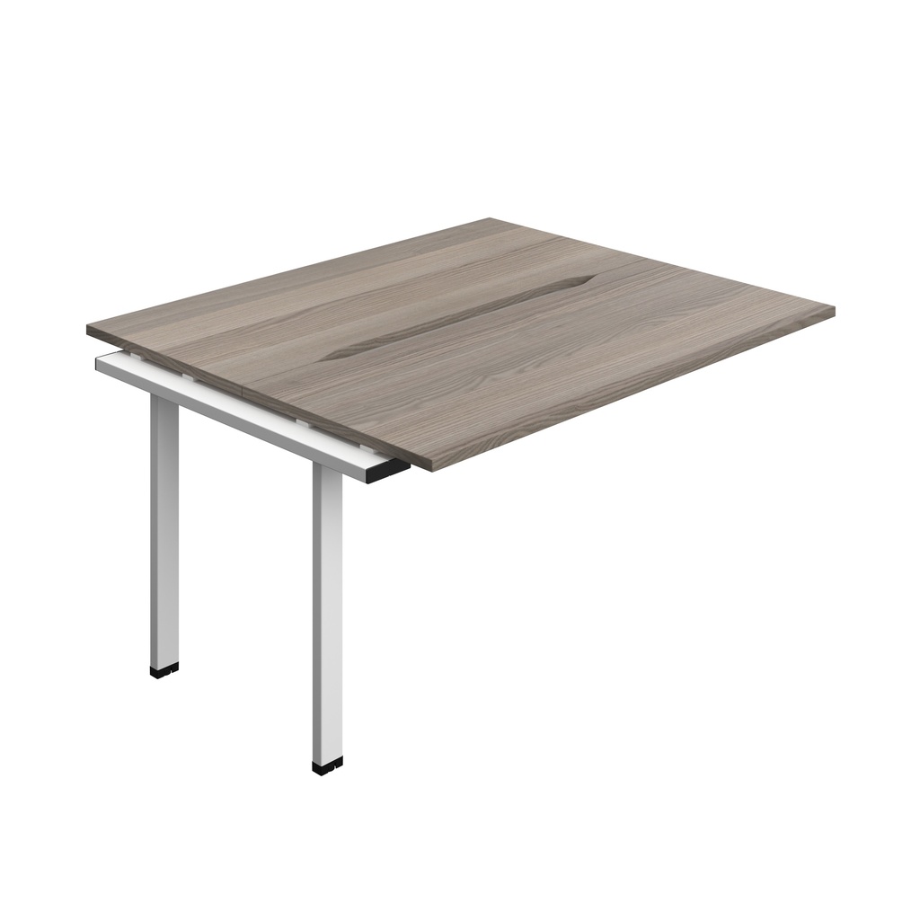 Synergy Bench Extension With Cut Out: 2 Person (Fsc) | 1400 X 600 | Grey Oak/White