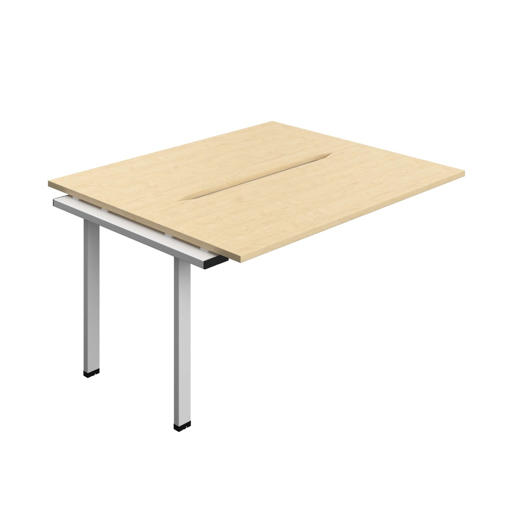 Synergy Bench Extension With Cut Out: 2 Person (Fsc) | 1400 X 600 | Maple/Silver