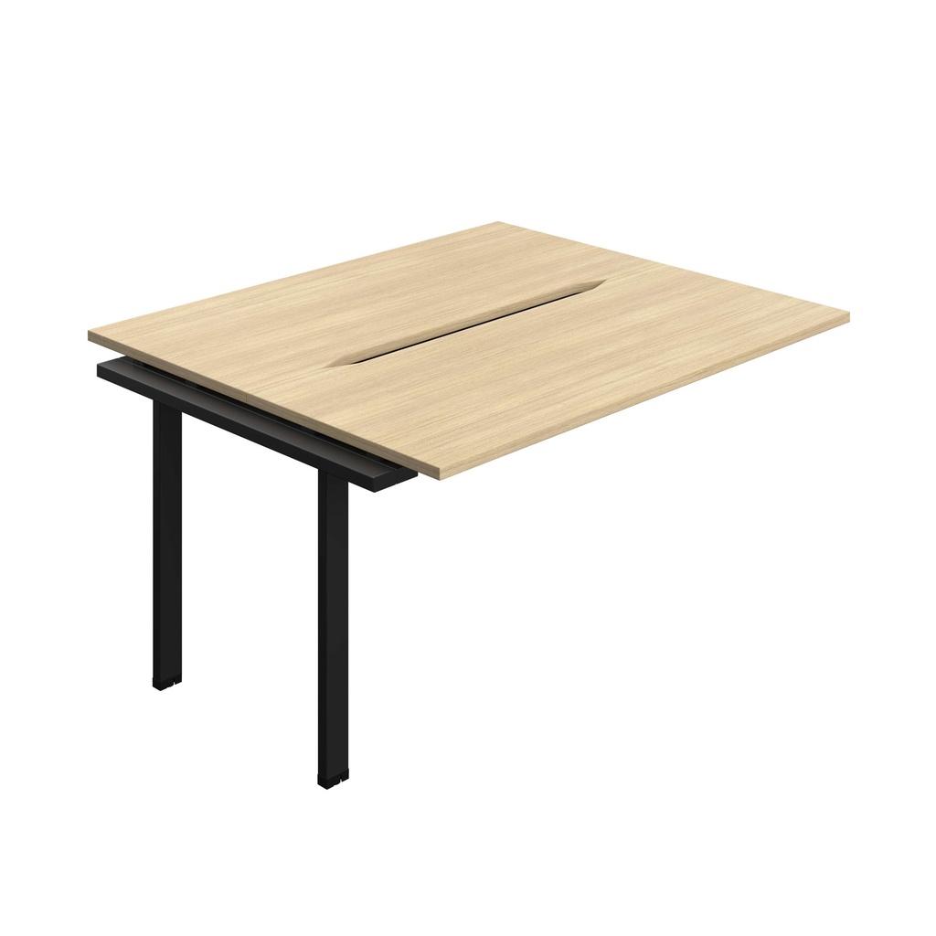Synergy Bench Extension With Cut Out: 2 Person (Fsc) | 1400 X 600 | Nova Oak/Black