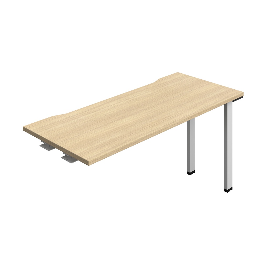 Synergy Bench Extension With Cut Out: 1 Person (Fsc) | 1400 X 600 | Nova Oak/Silver
