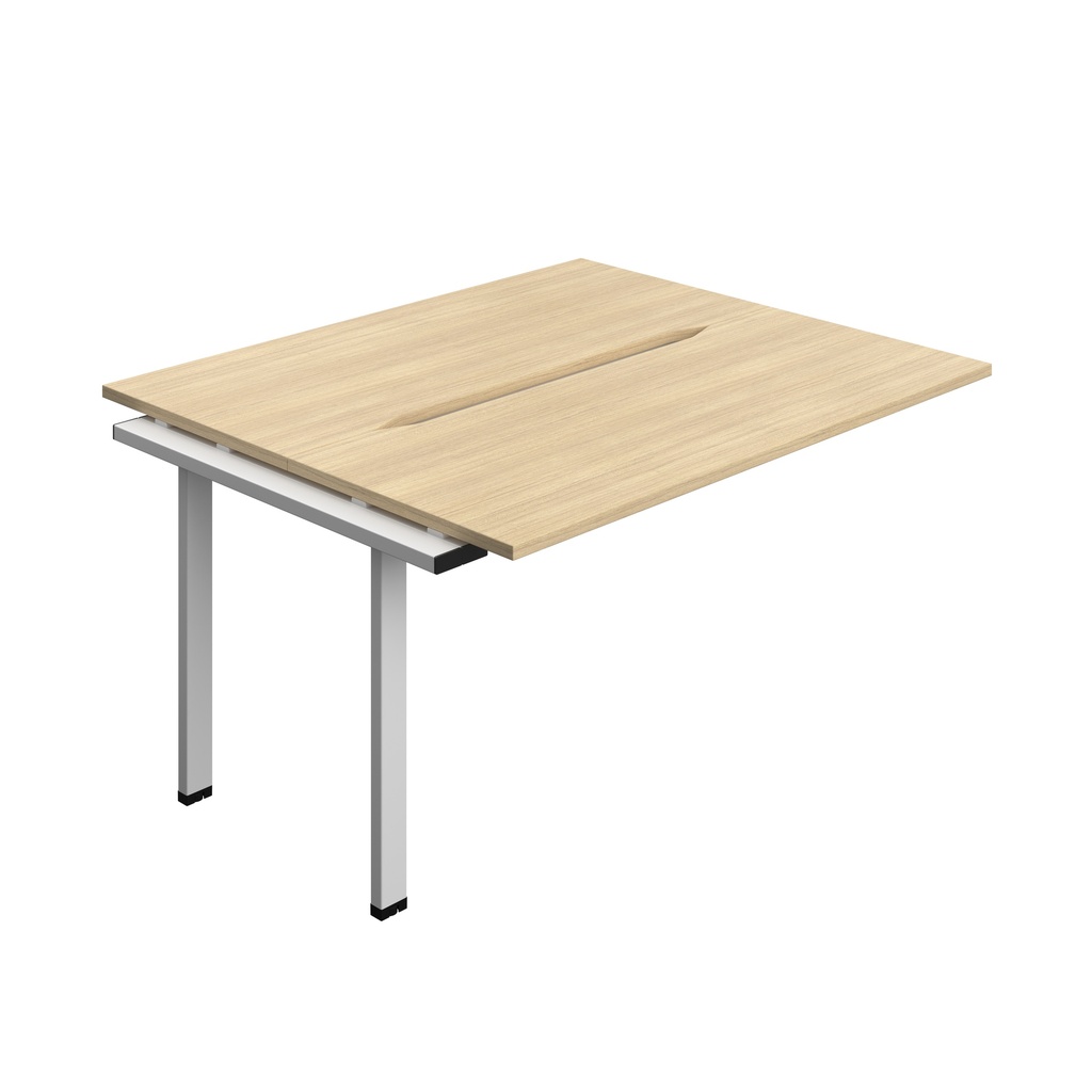 Synergy Bench Extension With Cut Out: 2 Person (Fsc) | 1400 X 600 | Nova Oak/Silver