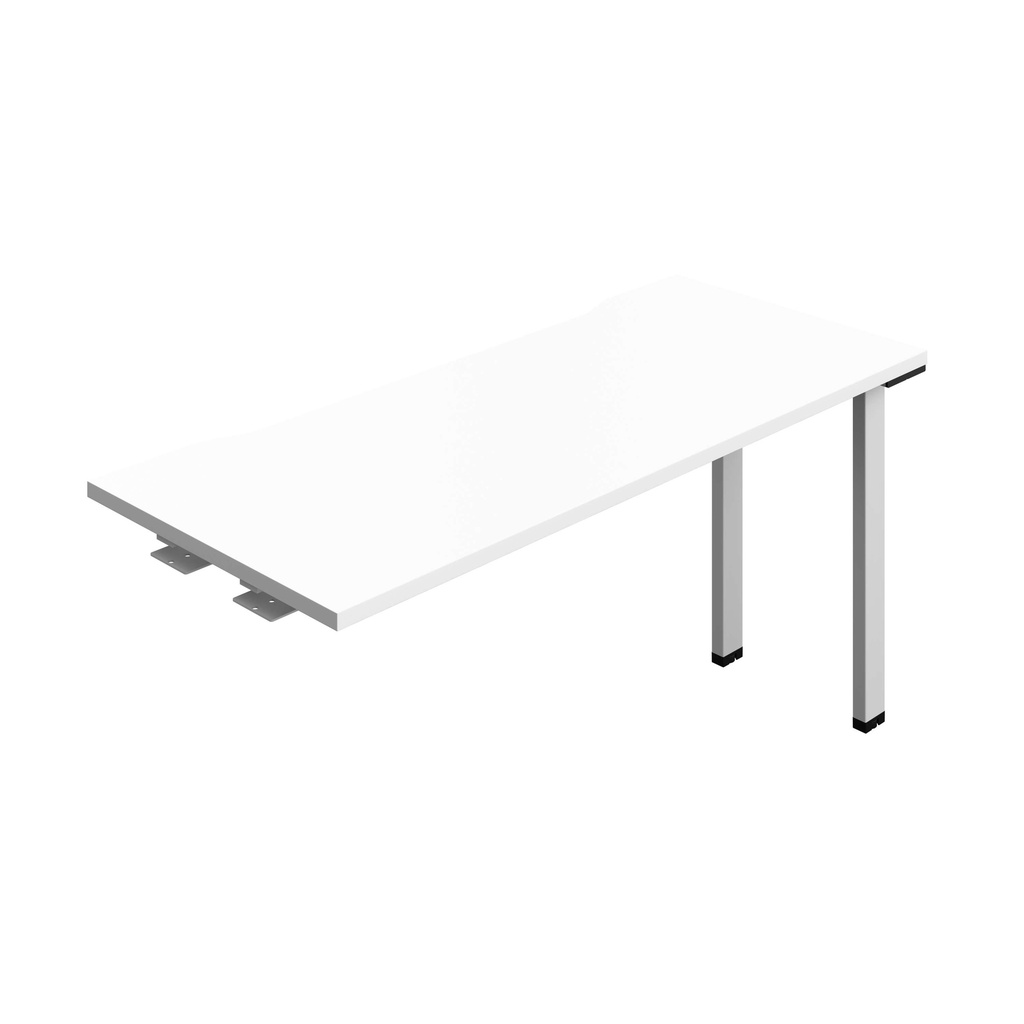 Synergy Bench Extension With Cut Out: 1 Person (Fsc) | 1400 X 600 | White/Silver