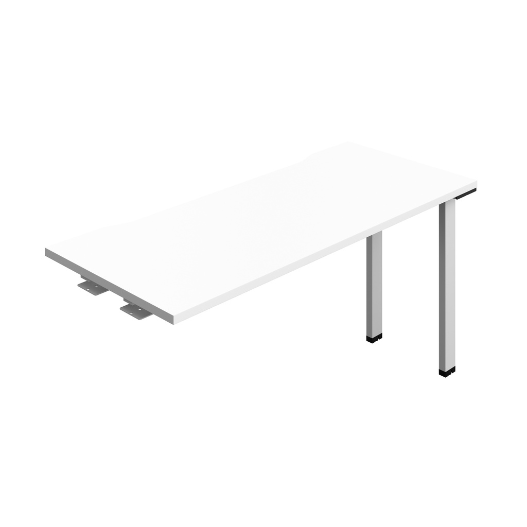 Synergy Bench Extension With Cut Out: 1 Person (Fsc) | 1400 X 600 | White/Silver