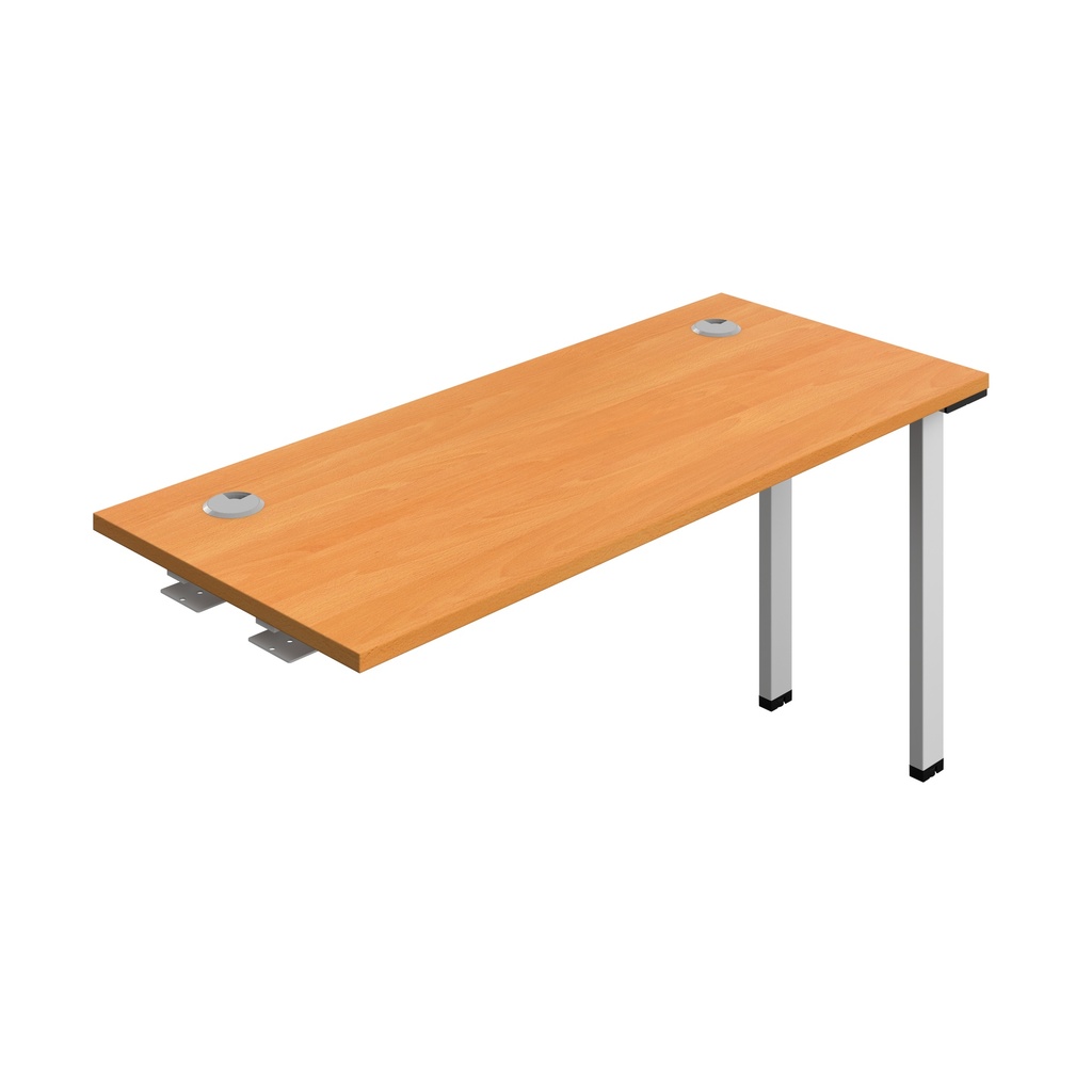 Synergy Bench Extension With Cable Ports: 1 Person (Fsc) | 1400 X 600 | Beech/Silver